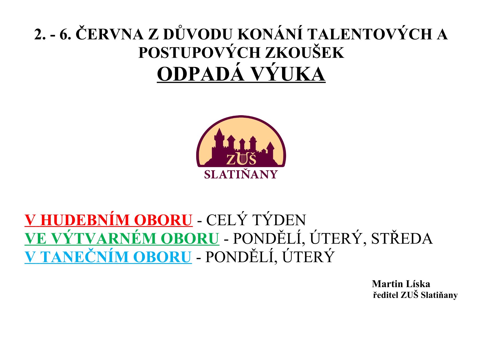 Výuka odpadá
